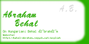 abraham behal business card